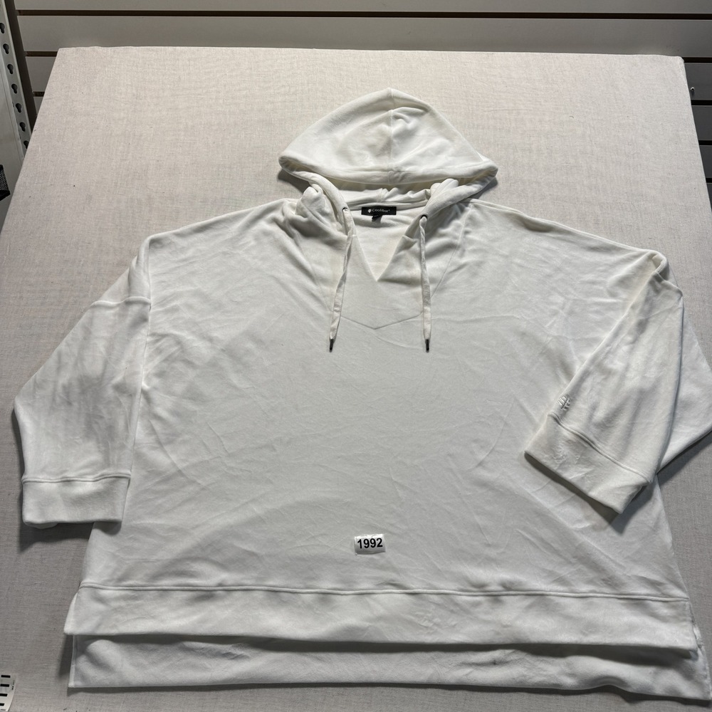 Coolibar Beach Velour Hoodie Womens Sz 3X White Pre-owned